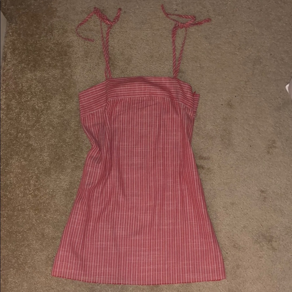 Peppermayo red and white striped mini dress